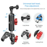 PULUZ Motorcycle Handlebar Crab Clamp CNC Metal Magic Arm Rod Mount - Image 4