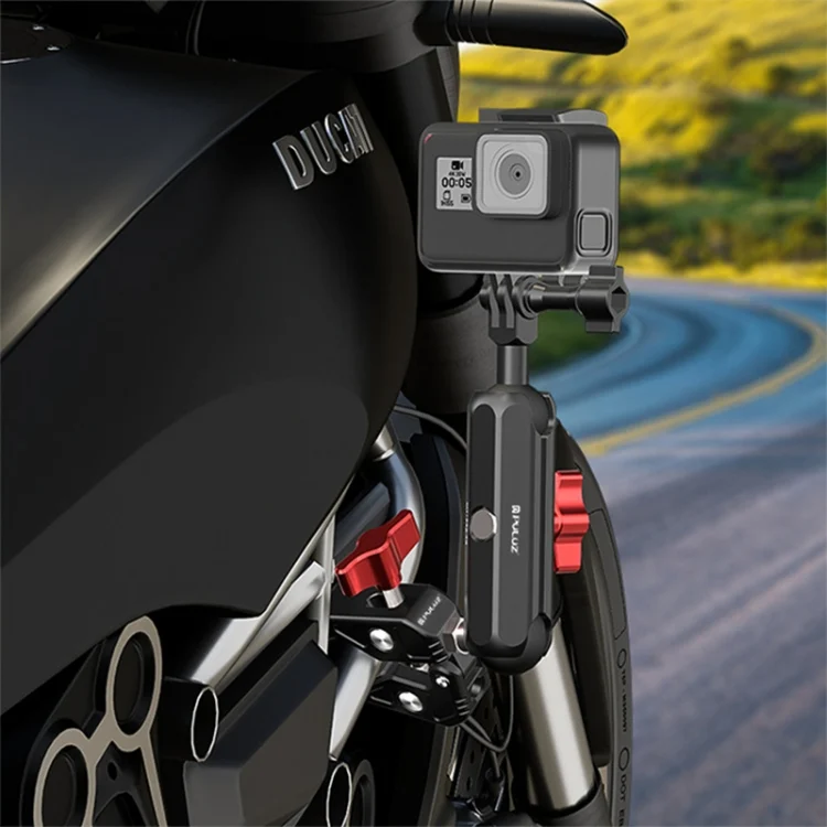 PU3211_9.webp PULUZ Motorcycle Handlebar Crab Clamp CNC Metal Magic Arm Rod Mount - Image 10