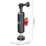 PULUZ Motorcycle Rearview Small Clamp CNC Metal Magic Arm Rod Mount (Black) - Image 3