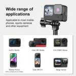 PULUZ Motorcycle Rearview Small Clamp CNC Metal Magic Arm Rod Mount (Black) - Image 9