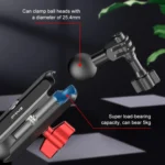 PULUZ Motorcycle Rearview Medium Clamp CNC Metal Magic Arm Rod Mount - Image 5