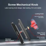 PULUZ Motorcycle Rearview Large Clamp CNC Metal Magic Arm Rod Mount - Image 6