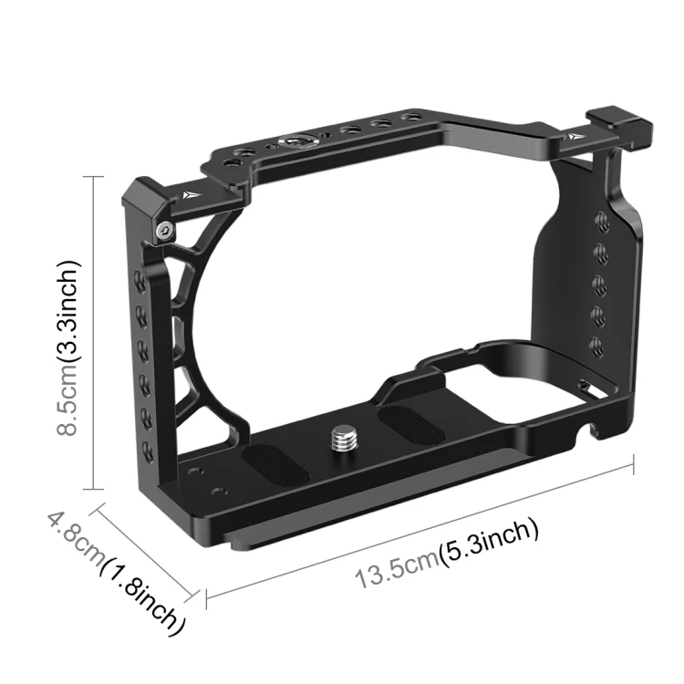 PU3220B_1.webp For Sony A6500 / A6400 / A6300 / A6000 PULUZ Metal Camera Cage Expansion Mount Stabilizer Rig - Image 2
