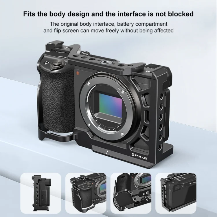 PU3220B_5.webp For Sony A6500 / A6400 / A6300 / A6000 PULUZ Metal Camera Cage Expansion Mount Stabilizer Rig - Image 6