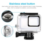 PULUZ 45m Underwater Waterproof Housing Diving Case for GoPro HERO7 Silver / HERO7 White, with Buckle Basic Mount & Screw(Transparent) - Image 7
