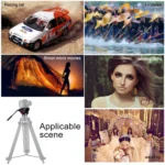 PULUZ Heavy Duty Video Camera Tripod Action Fluid Drag Head with Sliding Plate for DSLR & SLR Cameras, Large Size - Image 13