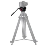 PULUZ Heavy Duty Video Camera Tripod Action Fluid Drag Head with Sliding Plate for DSLR & SLR Cameras, Large Size - Image 6