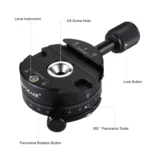 PULUZ Aluminum Alloy 360 Degree Rotation Panorama Ball Head with Quick Release Plate for Camera Tripod Head - Image 4