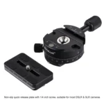 PULUZ Aluminum Alloy 360 Degree Rotation Panorama Ball Head with Quick Release Plate for Camera Tripod Head - Image 7
