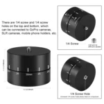 PULUZ 360 Degrees Panning Rotation 60 Minutes Time Lapse Stabilizer Tripod Head Adapter for GoPro HERO12 Black /11 Black /10 Black / 9 Black /8 Black / HERO7 /6 /5 /5 Session /4 Session /4 /3+ /3 /2 /1, Xiaoyi and Other Action Cameras - Image 2