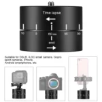 PULUZ 360 Degrees Panning Rotation 60 Minutes Time Lapse Stabilizer Tripod Head Adapter for GoPro HERO12 Black /11 Black /10 Black / 9 Black /8 Black / HERO7 /6 /5 /5 Session /4 Session /4 /3+ /3 /2 /1, Xiaoyi and Other Action Cameras - Image 4