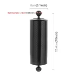 PULUZ 10.82 inch 27.5cm Length 80mm Diameter Dual Balls Carbon Fiber Floating Arm, Ball Diameter: 25mm, Buoyancy: 800g - Image 2