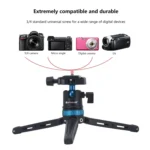 PULUZ Pocket Mini Adjustable Metal Desktop Tripod Mount with 360 Degree Ball Head for DSLR & Digital Cameras, Adjustable Height: 11-20.2cm - Image 9