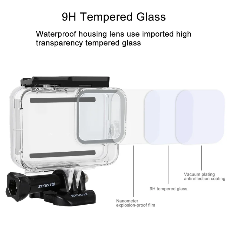 PU353_2.webp PULUZ 60m Underwater Depth Diving Case Waterproof Camera Housing for GoPro HERO8 Black - Image 3