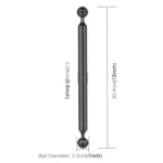 PULUZ  12 inch 30.4cm Length 20.8mm Diameter Dual Balls Carbon Fiber Floating Arm, Ball Diameter: 25mm - Image 4