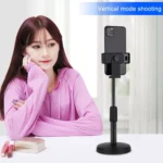 PULUZ Round Base Desktop Holder Mount with Phone Clamp, Adjustable Height: 15.5cm-25.5cm - Image 6