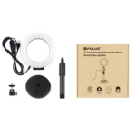 PULUZ Round Base Desktop Holder + 4.7 inch 12cm 3 Modes USB Dimmable LED Ring Vlogging Video Light, Adjustable Height: 15.5cm-25.5cm - Image 8