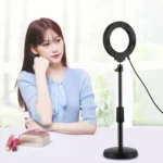 PULUZ Round Base Desktop Holder + 4.7 inch 12cm 3 Modes USB Dimmable LED Ring Vlogging Video Light, Adjustable Height: 15.5cm-25.5cm - Image 9