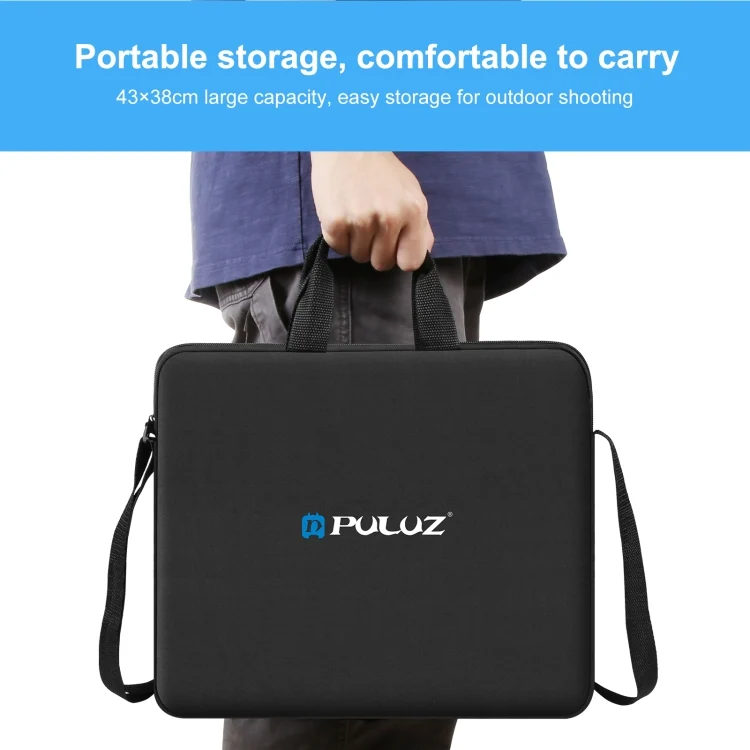PU4102B_5.webp PULUZ 14 inch Ring LED Lights Portable Zipper Storage Bag Shoulder Handbags, Size: 43cm x 38cm x 3cm - Image 6