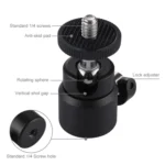 PULUZ 1/4 inch Screw Metal Tripod Ball Head Adapter with Lock - Image 5