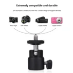PULUZ 1/4 inch Screw Metal Tripod Ball Head Adapter with Lock - Image 6