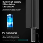 PULUZ 72 LEDs Photo Handheld Stick Light Full Color RGB Fill Light with Barndoor - Image 7