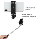 PULUZ 1/4 inch Screw Thread Cold Shoe Tripod Mount Adapter with Phone Clamp - Image 5