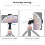 PULUZ 1/4 inch Screw Thread Cold Shoe Tripod Mount Adapter with Phone Clamp - Image 6