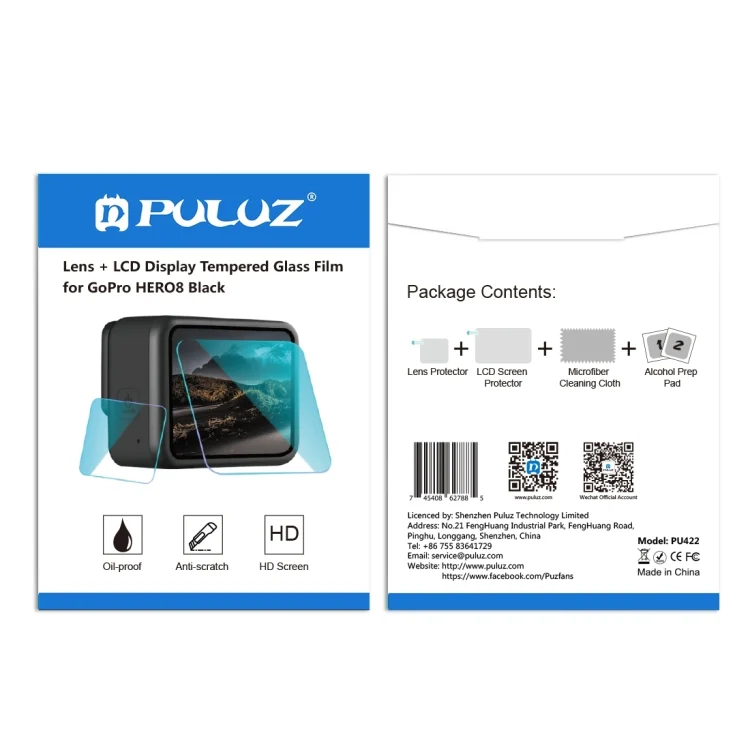PU422_7.webp PULUZ for GoPro HERO8 Black Lens + LCD Display 9H 2.5D Tempered Glass Film - Image 8