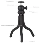 PULUZ Mini Octopus Flexible Tripod Holder with Ball Head for SLR Cameras, GoPro, Cellphone, Size: 25cmx4.5cm - Image 4