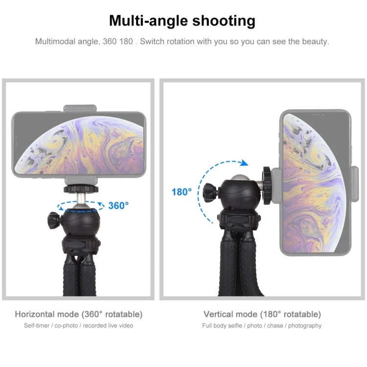 PU435_7.webp PULUZ Mini Octopus Flexible Tripod Holder with Ball Head for SLR Cameras, GoPro, Cellphone, Size: 25cmx4.5cm - Image 8