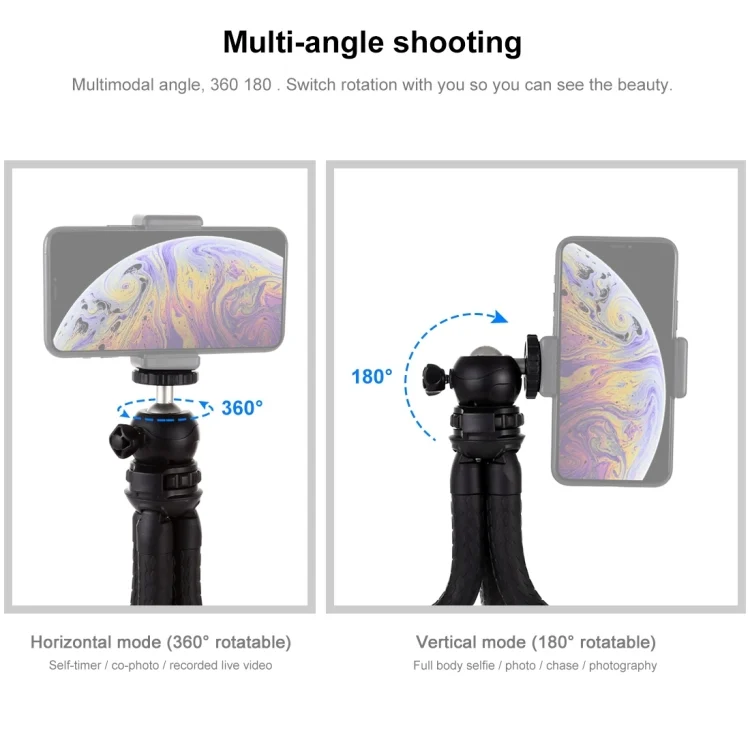 PU436_7.webp PULUZ Mini Octopus Flexible Tripod Holder with Ball Head for SLR Cameras, GoPro, Cellphone, Size:30cmx5cm - Image 8