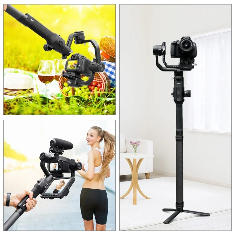 PU438B_4.webp PULUZ Carbon Fiber Extension Monopod Pole Rod Extendable Stick for DJI / MOZA / Feiyu V2 / Zhiyun G5 / SPG Gimbal, Length: 35cm - Image 6