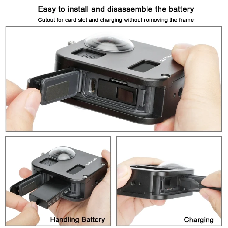 PU439B_4.webp PULUZ Housing Shell CNC Aluminum Alloy Protective Cage for GoPro Max - Image 5