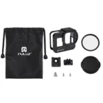 PULUZ Housing Shell CNC Aluminum Alloy Protective Cage with 52mm UV Lens for GoPro HERO8 Black - Image 8