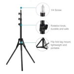 PULUZ Reverse Foldable 4 Sections 1.8m Height Tripod Mount Holder for Vlogging Video Light  Live Broadcast Kits - Image 4