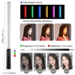PULUZ RGB Colorful Photo LED Stick Adjustable Color Temperature Handheld LED Fill Light with Remote Control - Image 4