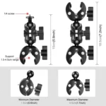 PULUZ Motorcycle Dual-heads Crab & Single Heads Clamps Handlebar Fixed Mount 150cm Selfie Stick - Image 5