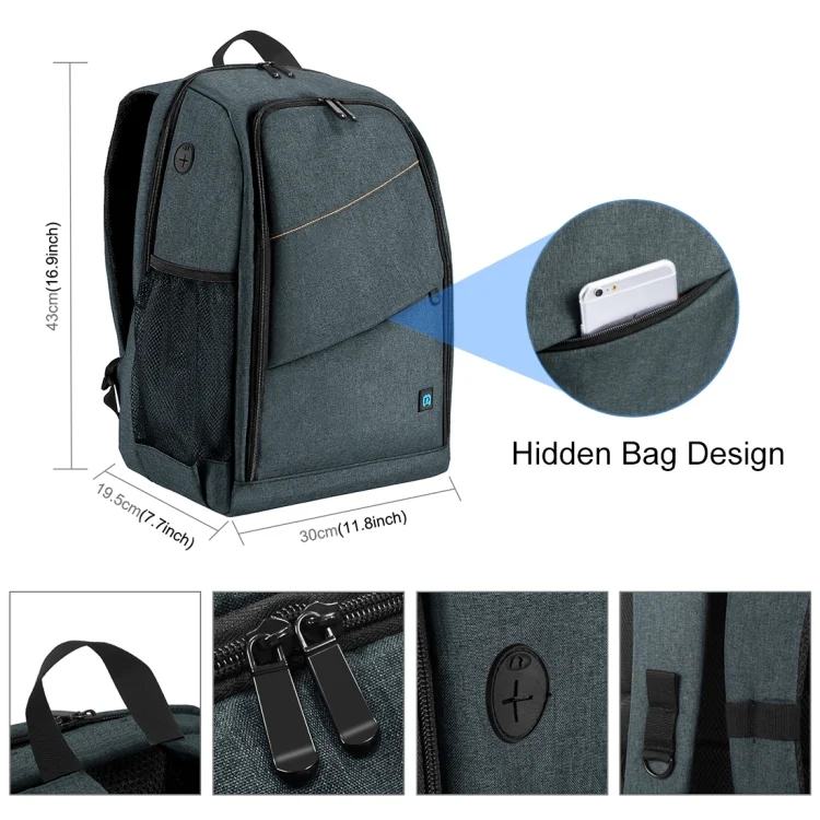 PU5011H_2.webp PULUZ Outdoor Portable Waterproof Scratch-proof Dual Shoulders Backpack Handheld PTZ Stabilizer Camera Bag with Rain Cover for Digital Camera, DJI Ronin-SC / Ronin-S - Image 3