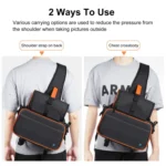 PULUZ Triangle Style SLR Camera Bag Sling Waterproof Backpack Shoulder Messenger Bags with Removable Lens Bag - Image 5