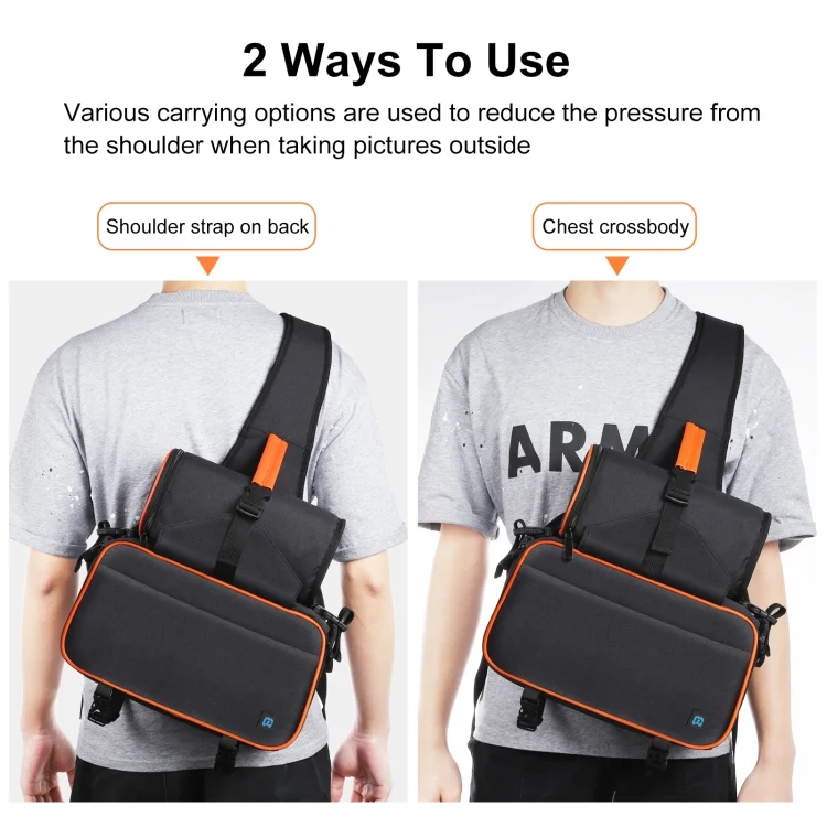 PU5014B_4.webp PULUZ Triangle Style SLR Camera Bag Sling Waterproof Backpack Shoulder Messenger Bags with Removable Lens Bag - Image 5