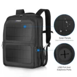 PULUZ Solar Power Outdoor Portable Camera Dual Shoulders Backpack Laptop Bag - Image 6