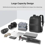 PULUZ Solar Power Outdoor Portable Camera Dual Shoulders Backpack Laptop Bag - Image 8