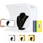 PULUZ 30cm Folding Portable Ring Light Board Photo Lighting Studio Shooting Tent Box Kit with 6 Colors Backdrops (Black, White, Yellow, Red, Green, Blue), Unfold Size: 31cm x 31cm x 32cm