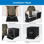 PULUZ 40cm Folding Portable White Light Dimmable Photo Lighting Studio Shooting Tent Box Kit with 6 Colors (Black, Orange, White, Red, Green, Blue) Backdrops - Image 11