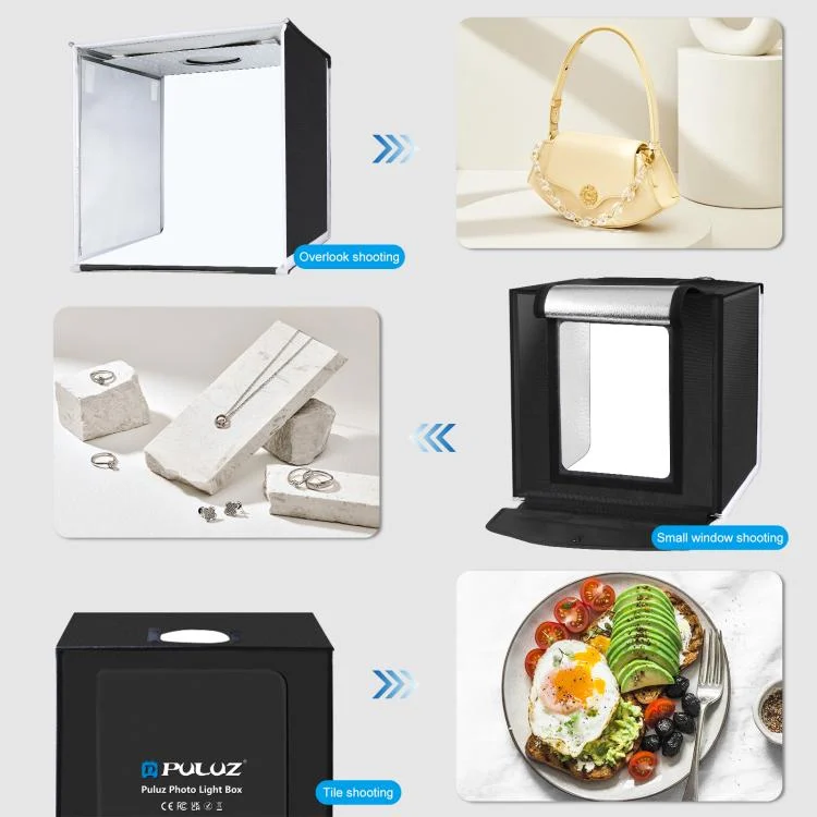 PU5040_5.webp PULUZ 40cm Folding Portable White Light Dimmable Photo Lighting Studio Shooting Tent Box Kit with 6 Colors (Black, Orange, White, Red, Green, Blue) Backdrops - Image 6