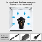 PULUZ 40cm Folding Portable White Light Dimmable Photo Lighting Studio Shooting Tent Box Kit with 6 Colors (Black, Orange, White, Red, Green, Blue) Backdrops - Image 9