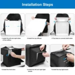 PULUZ 40cm Folding 72W 5500K Studio Shooting Tent Soft Box Photography Lighting Kit with 4 Colors (Black, Orange, White, Green) Backdrops - Image 11