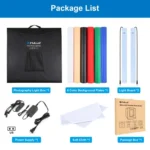 PULUZ Photo Studio Light Box Portable 60 x 60 x 60 cm Light Tent LED 5500K White Light Dimmable Mini 36W Photography Studio Tent Kit with 6 Removable Backdrops (Black Orange White Green Blue Red) - Image 15