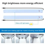 PULUZ Photo Studio Light Box Portable 60 x 60 x 60 cm Light Tent LED 5500K White Light Dimmable Mini 36W Photography Studio Tent Kit with 6 Removable Backdrops (Black Orange White Green Blue Red) - Image 4